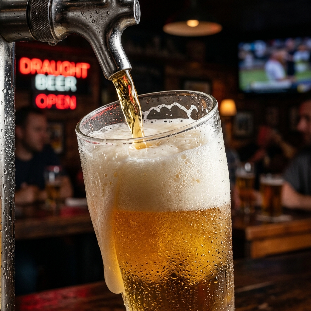 Cold Draught Beers on Tap